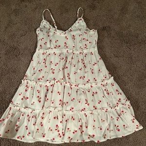 small white cherry dress